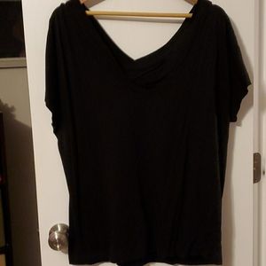 Lane Bryant Black V Neck and Back Top Size 14/16